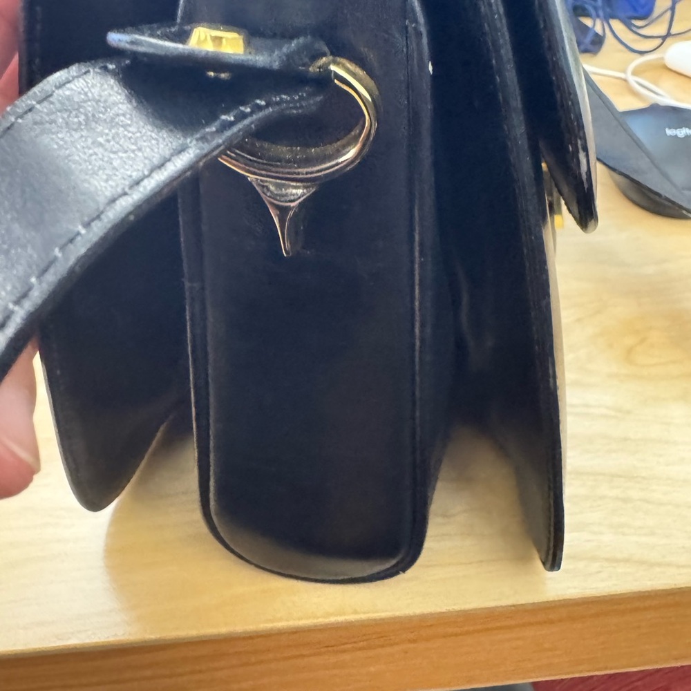 Celine Black and Gold Crossbody Bag with Ornate Clasp - Picture 6 of 12